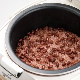 炊飯器で炊くお赤飯
